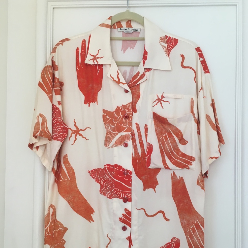 Acne Studios Button Front Shirt Print Size 36